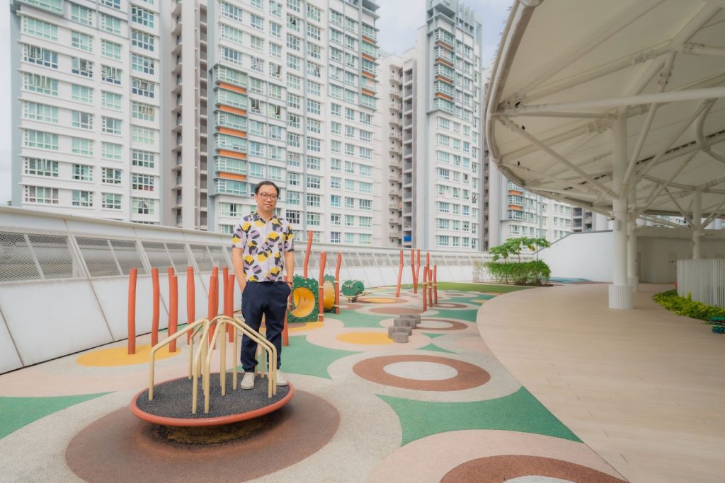 Playgrounds located at the rooftop of the preschool.
