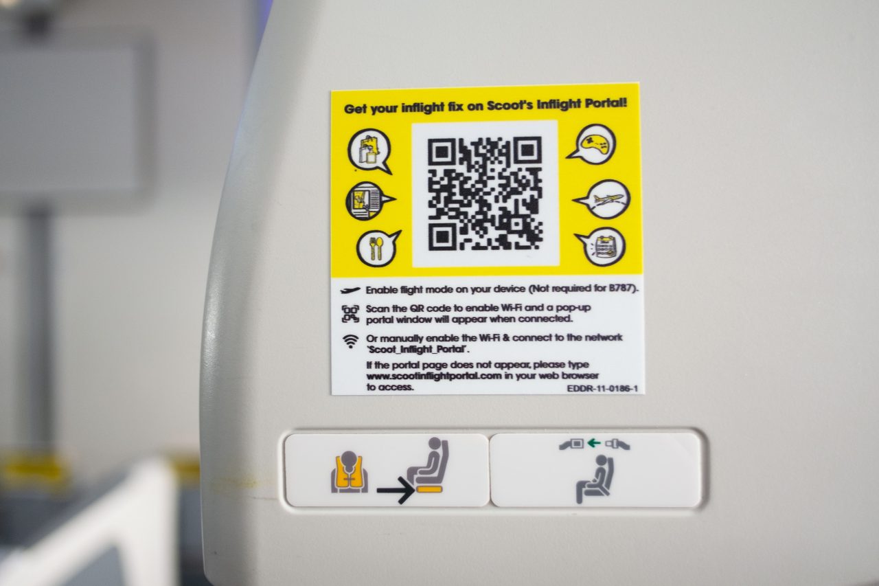 QR Code on Seatback. Image by Scoot.