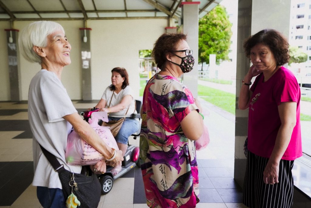 Elderly People feeding charity